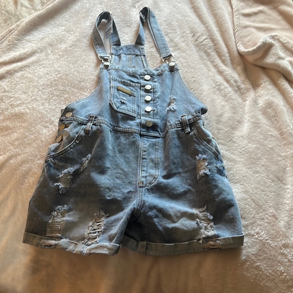 Super soft denim women’s overalls size M